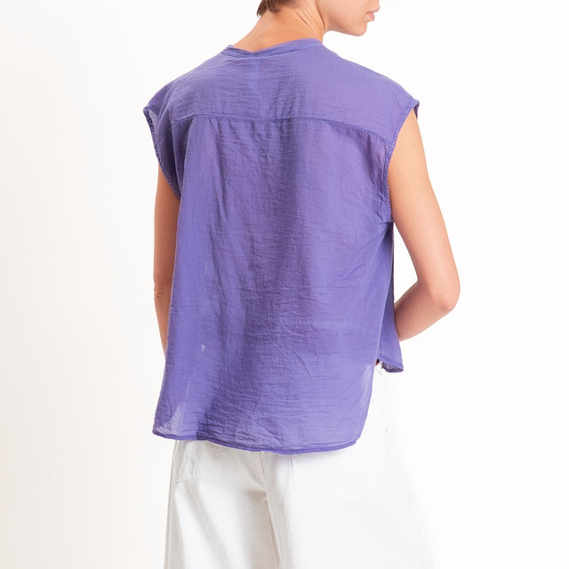 Tensione in-Camicia mussola smanicata - viola