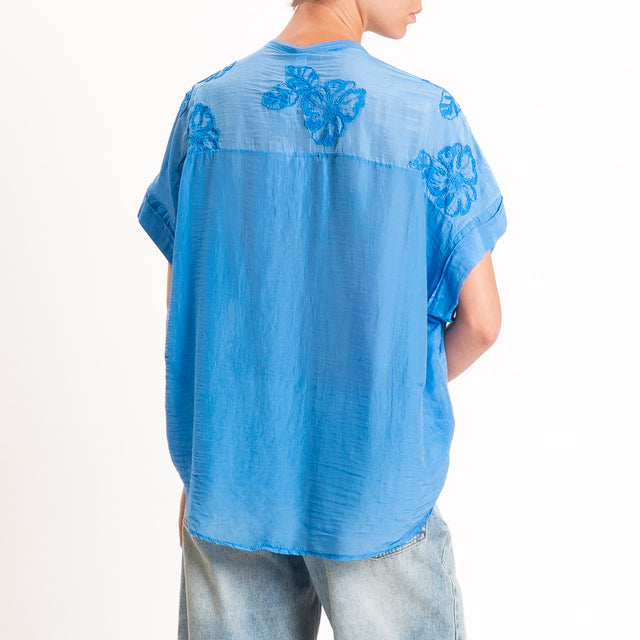 Tensione in-Camicia mussola con ricami - royal