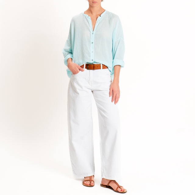 Tensione in-Camicia in mussola - azzurro