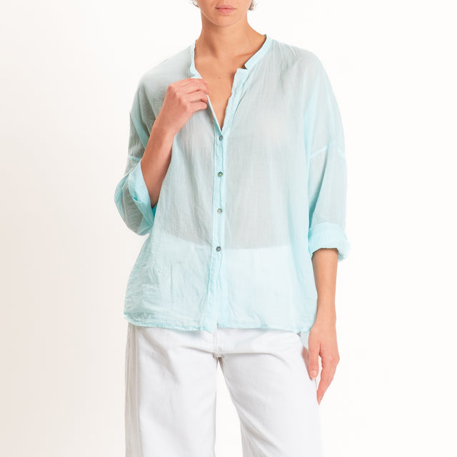 Tensione in-Camicia in mussola - azzurro
