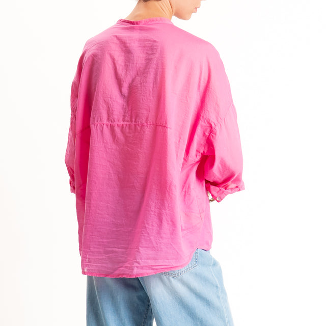 Tensione in-Camicia in mussola - fucsia