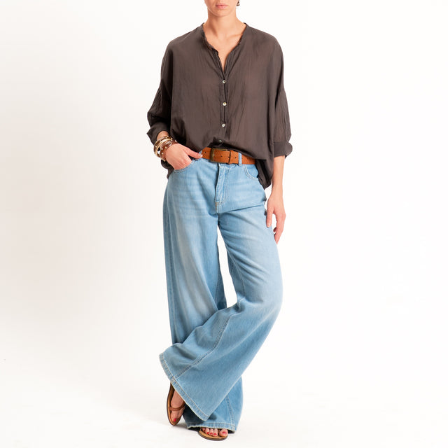 Tensione in-Camicia in mussola - cocco