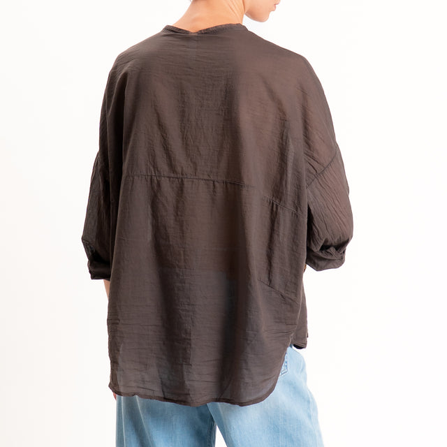 Tensione in-Camicia in mussola - cocco