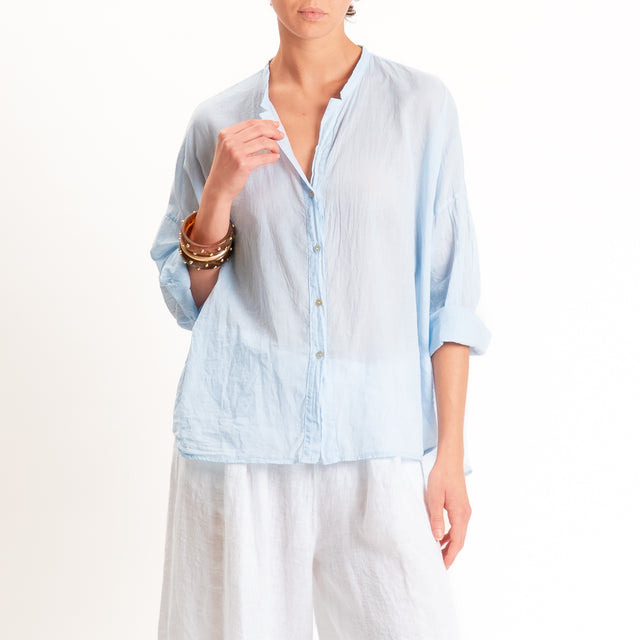 Tensione in-Camicia in mussola - sky