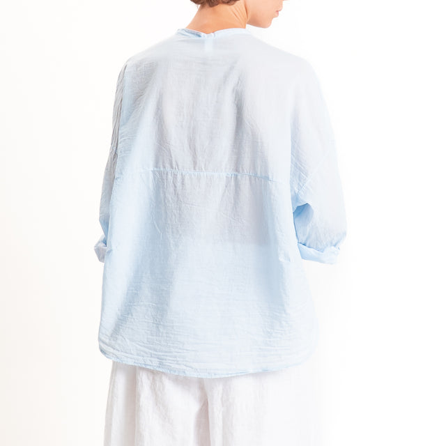 Tensione in-Camicia in mussola - sky