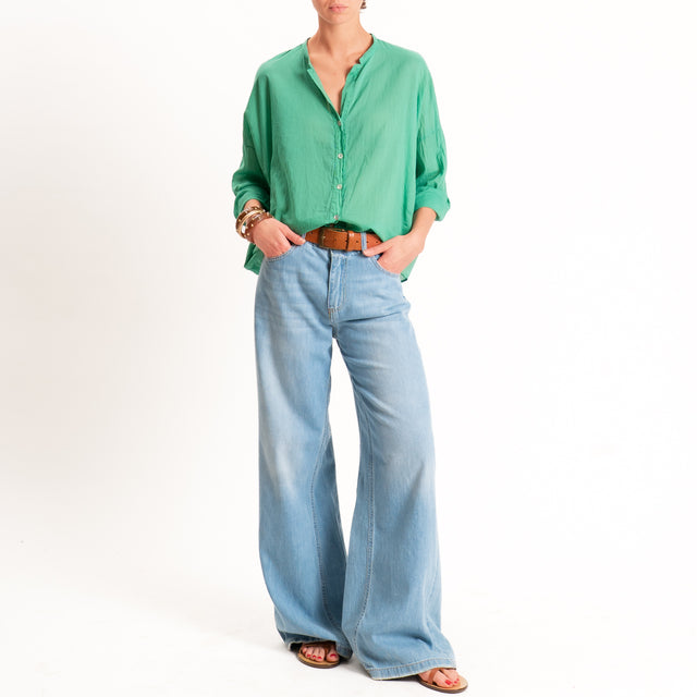 Tensione in-Camicia in mussola - verde