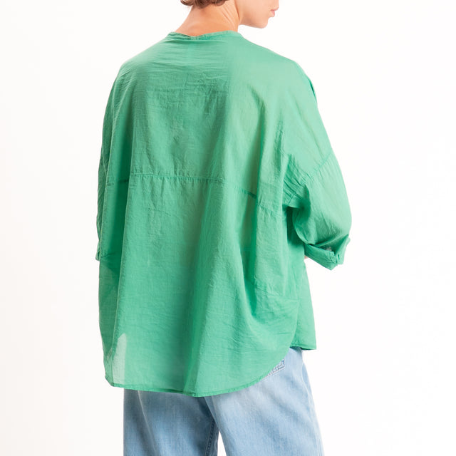Tensione in-Camicia in mussola - verde