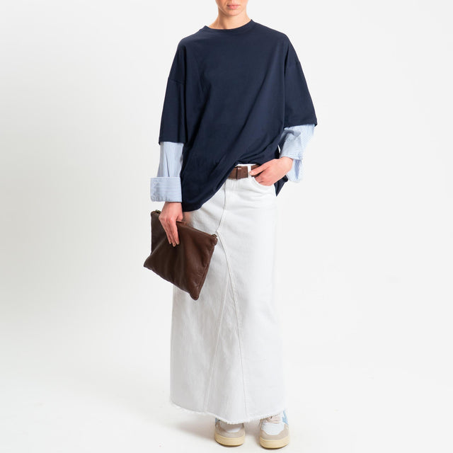 Tensione in-Gonna drill Jeans sfrangiato - panna