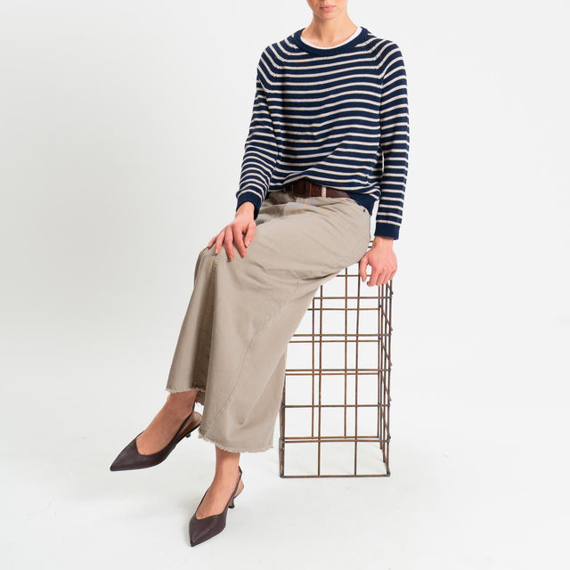 Tensione in-Gonna drill Jeans sfrangiato - sabbia