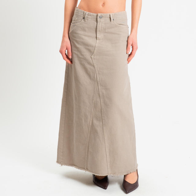 Tensione in-Gonna drill Jeans sfrangiato - sabbia