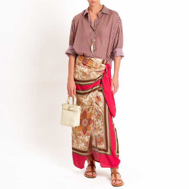 Tensione in-Gonna pareo fantasia - burro/fucsia/militare