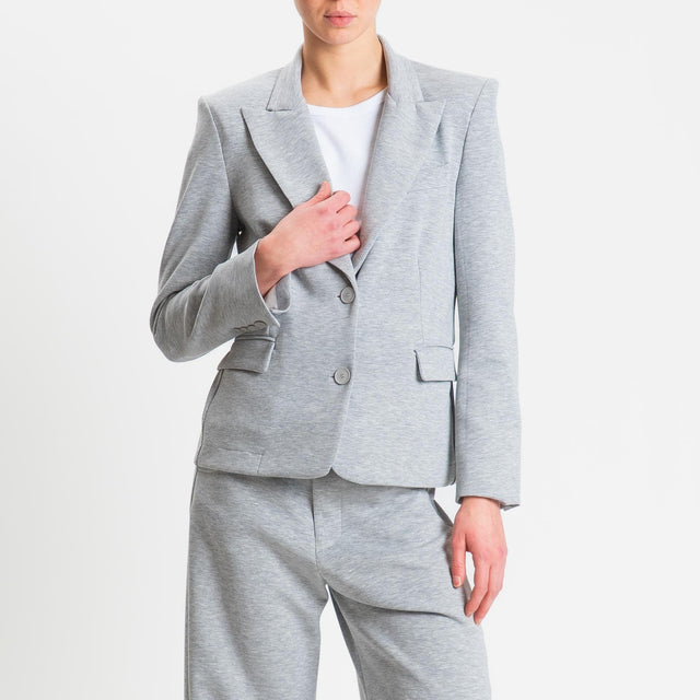 Tensione in-Giacca due bottoni felpa light tessuto elasticizzato - grigio chiaro