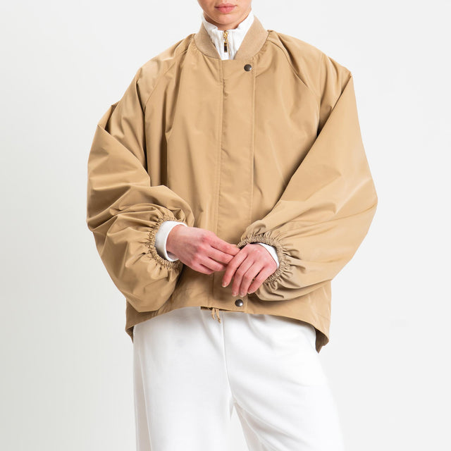 Tensione in-Bomber manica palloncino - cammello