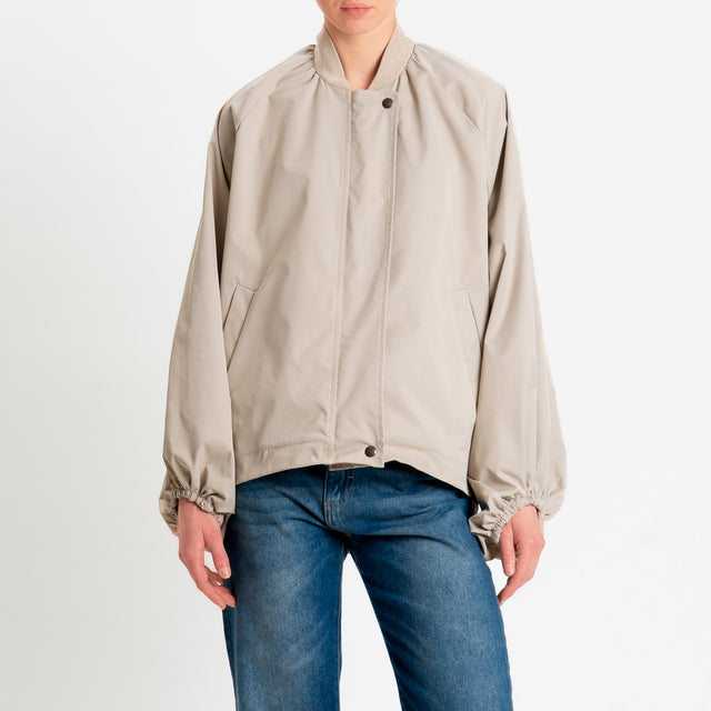 Tensione in-Bomber manica palloncino - sabbia