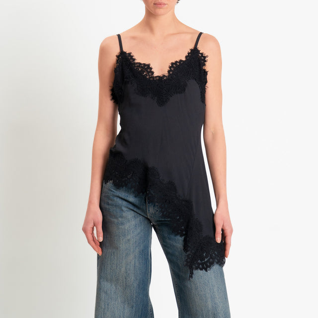 Tensione in-Top lingerie con pizzo - nero