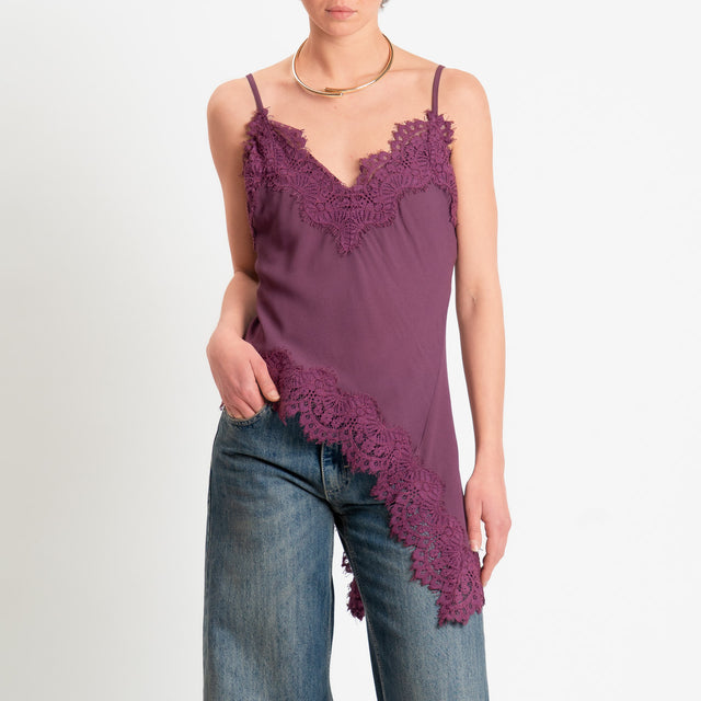 Tensione in-Top lingerie con pizzo - Bordeaux