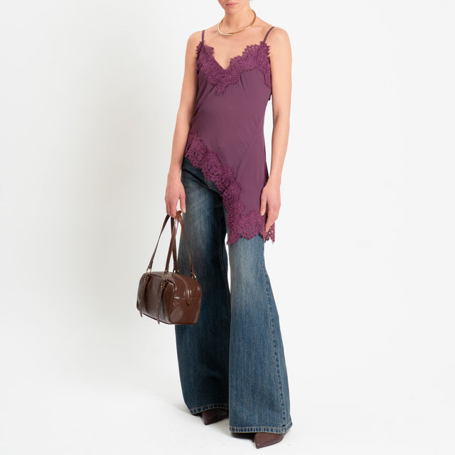 Tensione in-Top lingerie con pizzo - Bordeaux