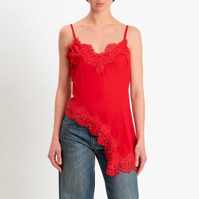 Tensione in-Top lingerie con pizzo - rosso