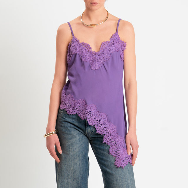 Tensione in-Top lingerie con pizzo - viola