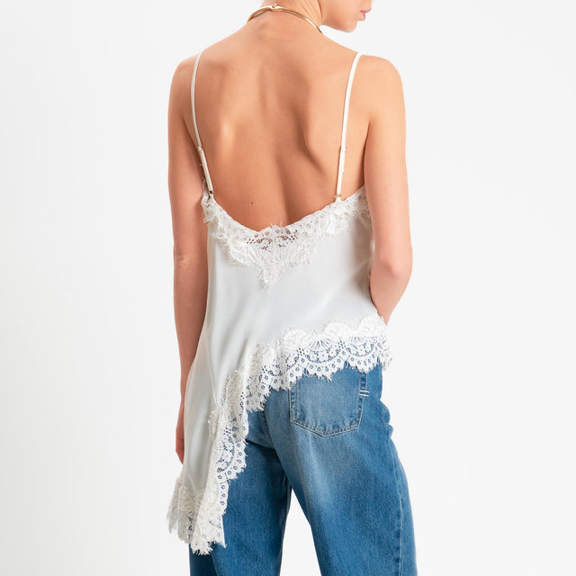 Tensione in-Top lingerie con pizzo - bianco