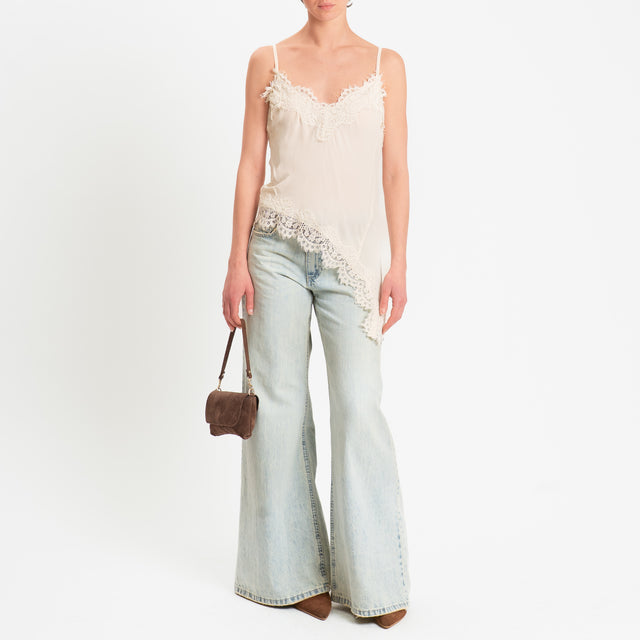 Tensione in-Top lingerie con pizzo - avorio