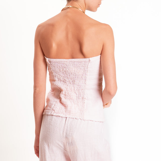 Tensione in-Top a fascia 100%LINO - rosa