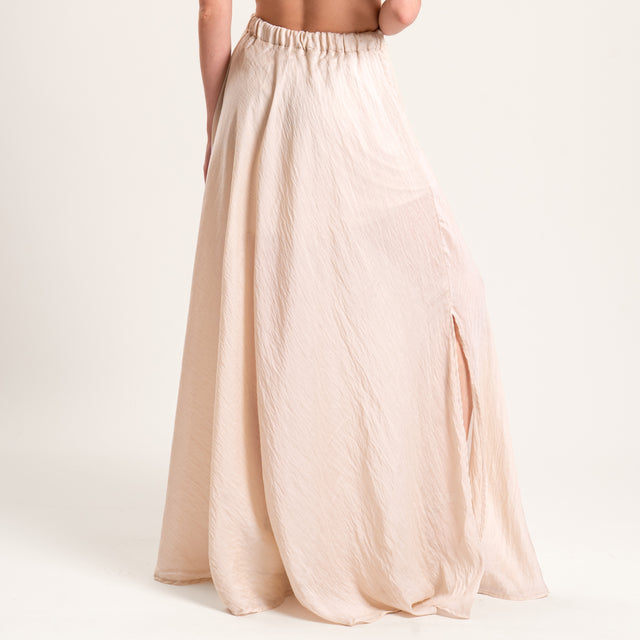 Tensione in-Gonna lyocell/lino elastico in vita - beige