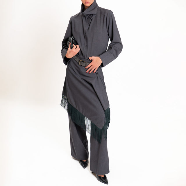 Tensione in-Camicia collo montato - antracite