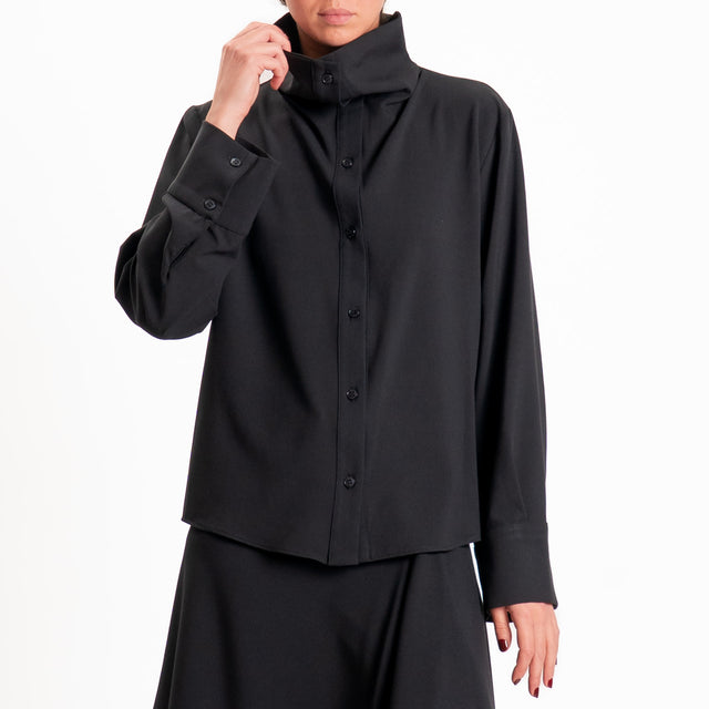 Tensione in-Camicia collo montato - nero