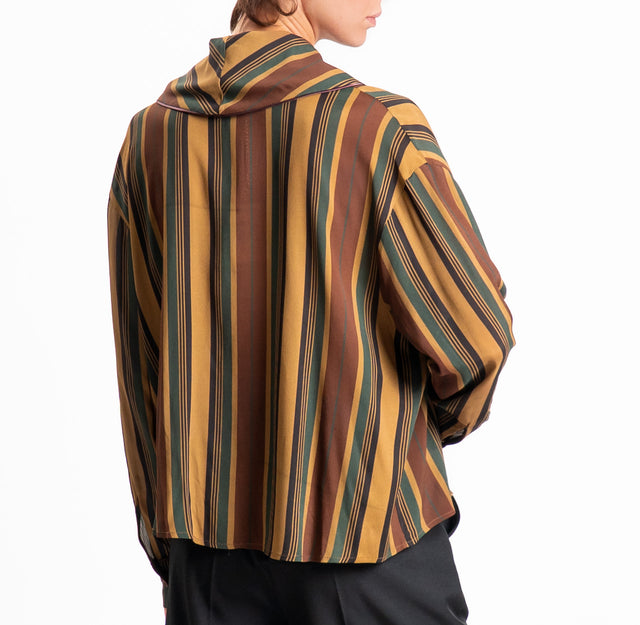 Tensione in-Camicia georgette a righe - noce/choco/militare