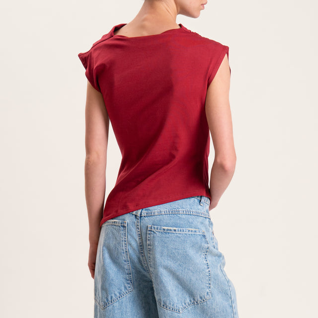 Tensione in-T-shirt smanicata ripresa laterale - india