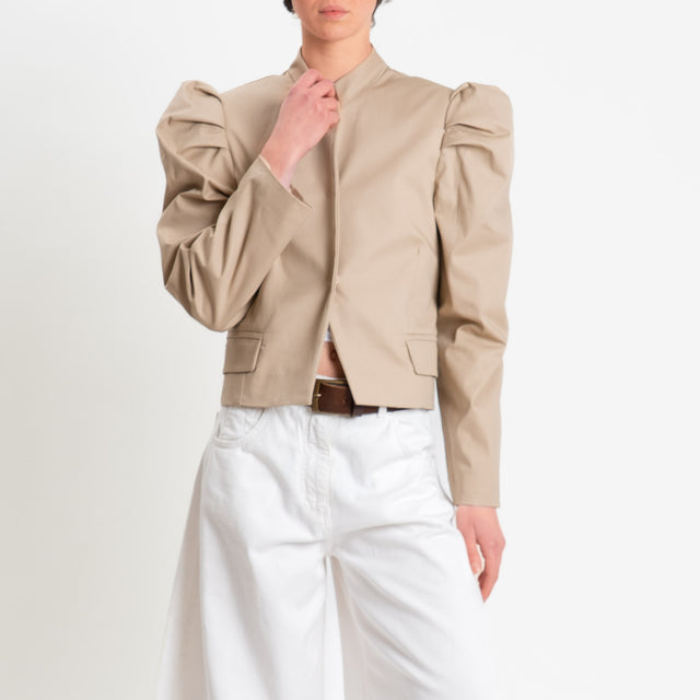 Tensione in-Giacca manica a sbuffo - beige