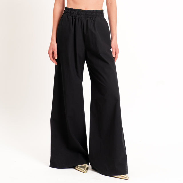 Tensione in-Completo top + pantalone in popeline - nero