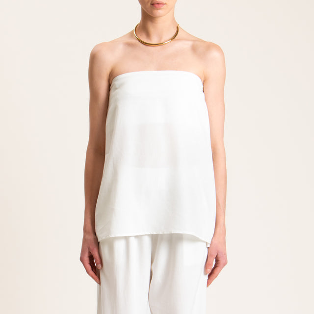 Tensione in-Completo pantalone e top misto lino - panna