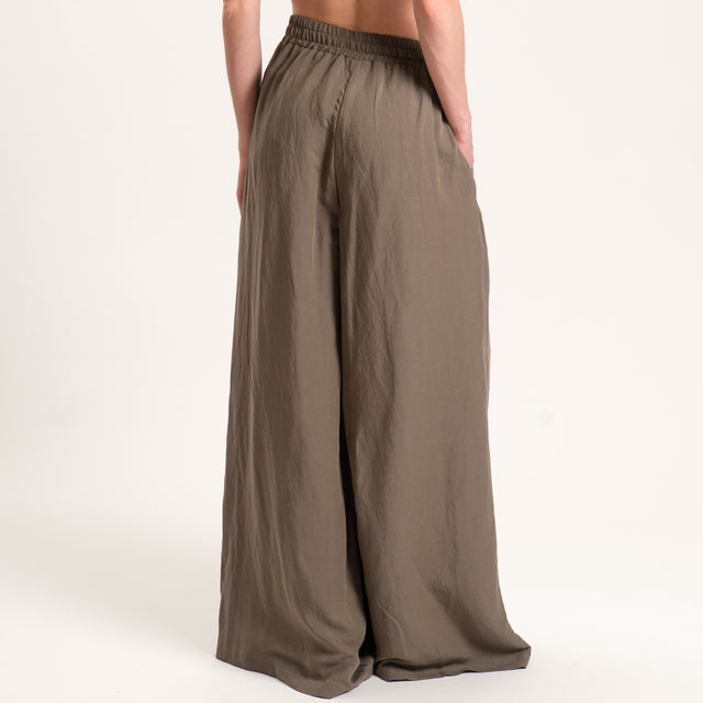 Tensione in-Completo top e pantalone misto lino - militare