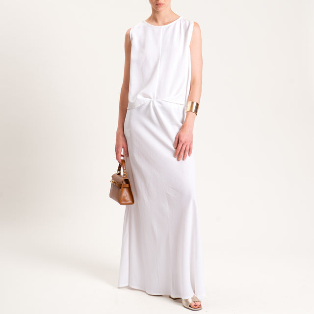 Tensione in-Completo top e gonna misto lino - bianco