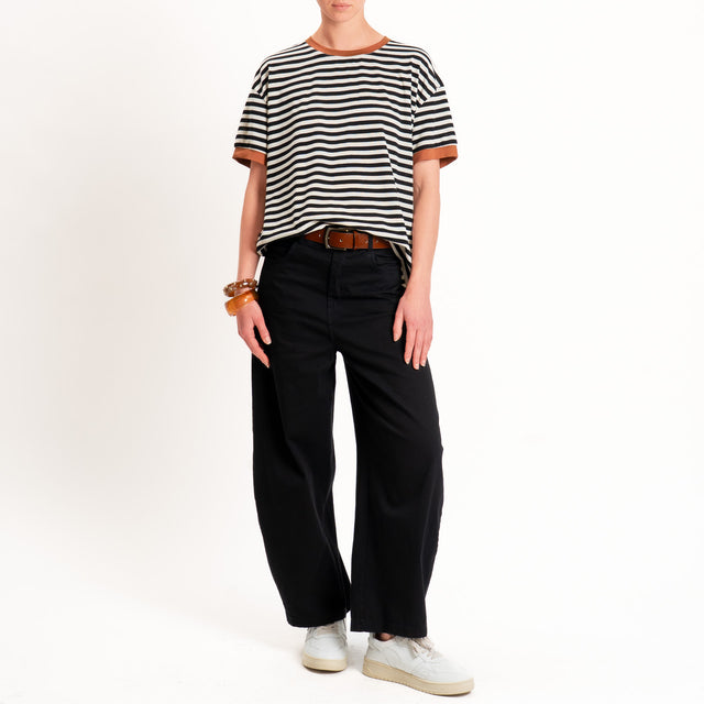 Tensione in-Pantalone balloon cotone elasticizzato - nero
