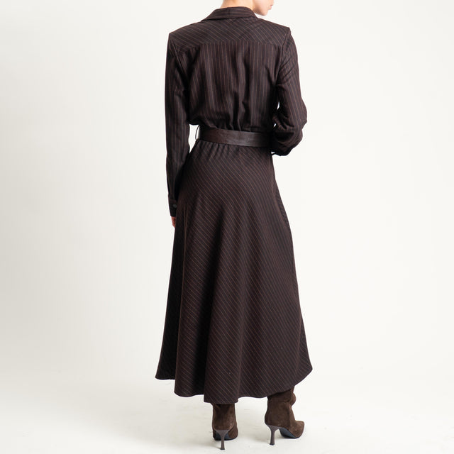 Tensione in-Abito gessato con cintura - moro