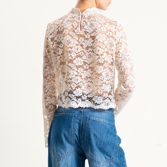 Tensione in-Blusa in pizzo - burro