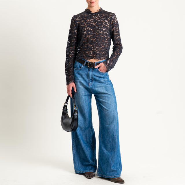 Tensione in-Blusa in pizzo - nero