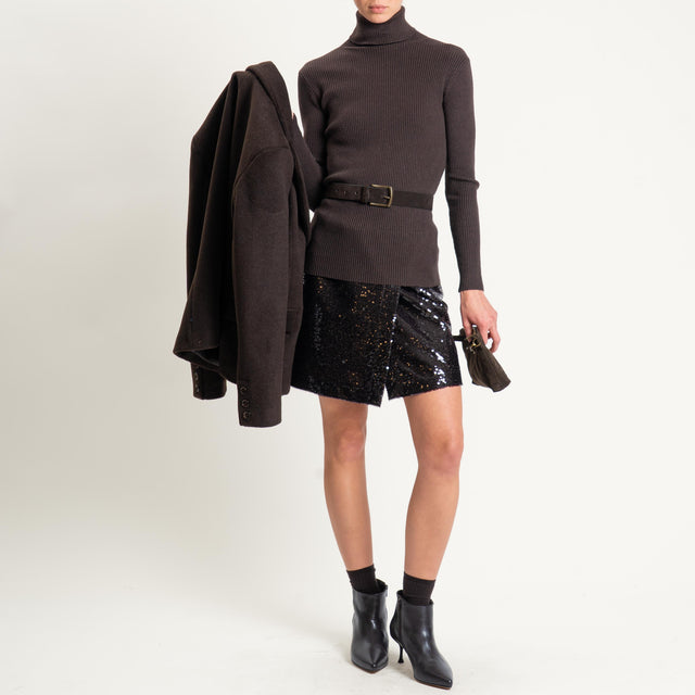 Tensione in-Minigonna portafoglio paillettes - moro