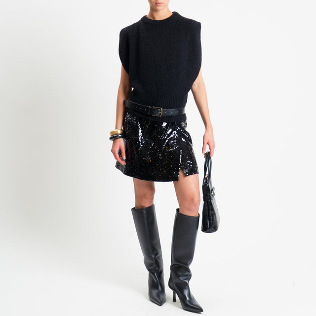 Tensione in-Minigonna portafoglio paillettes - nero