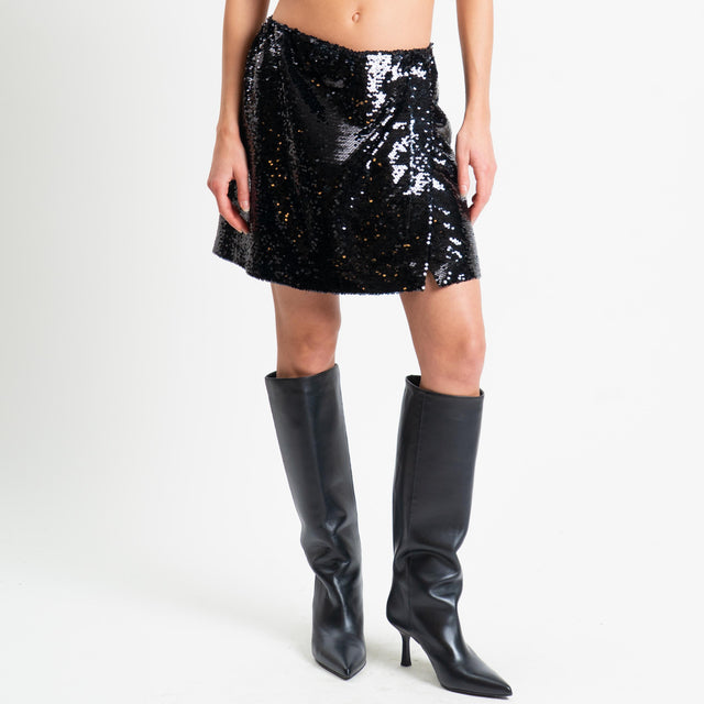 Tensione in-Minigonna portafoglio paillettes - nero
