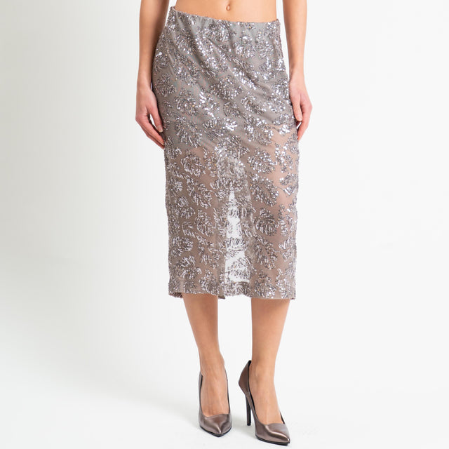Tensione in-Gonna tulle con paillettes - grigio