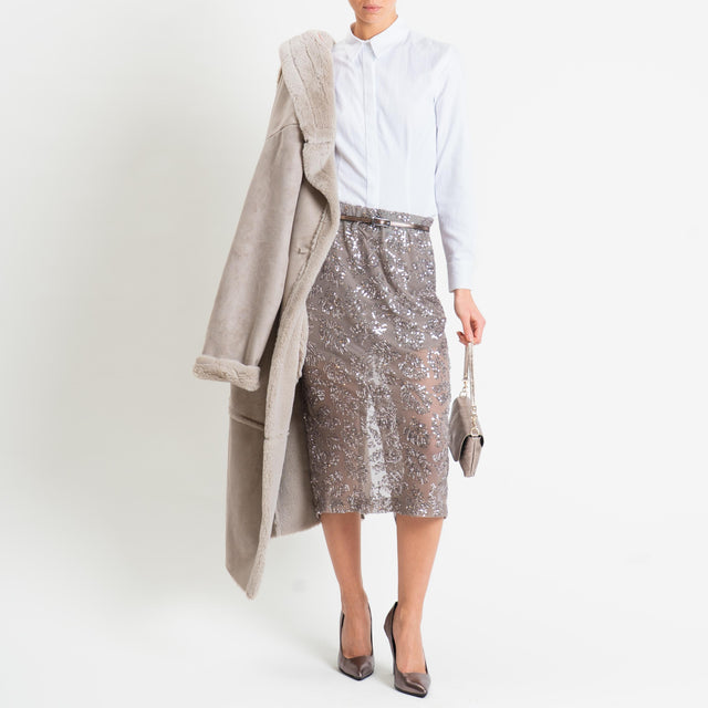 Tensione in-Gonna tulle con paillettes - grigio