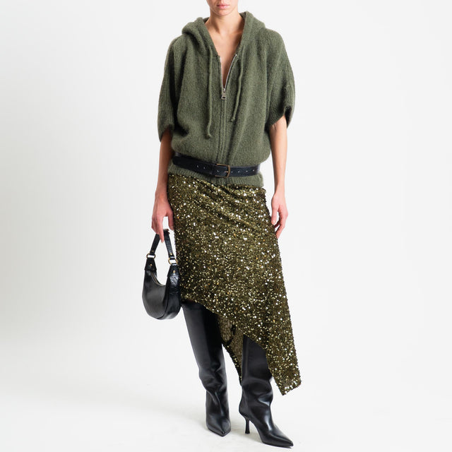 Tensione in-Gonna asimmetrica con paillettes - militare