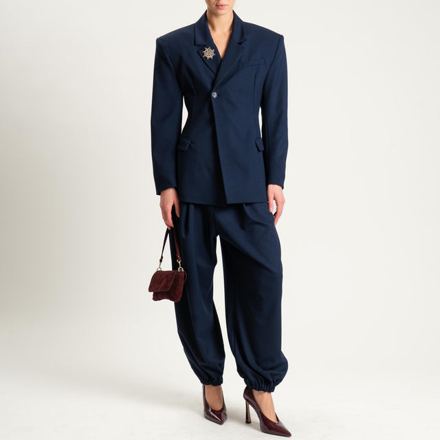 Tensione in- Giacca asimmetrica con spalline - blu