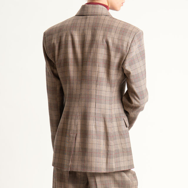 Tensione in-Giacca check con spilla - beige/nero/vino