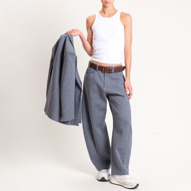 Tensione in-Pantalone baloon punto milano - grigio