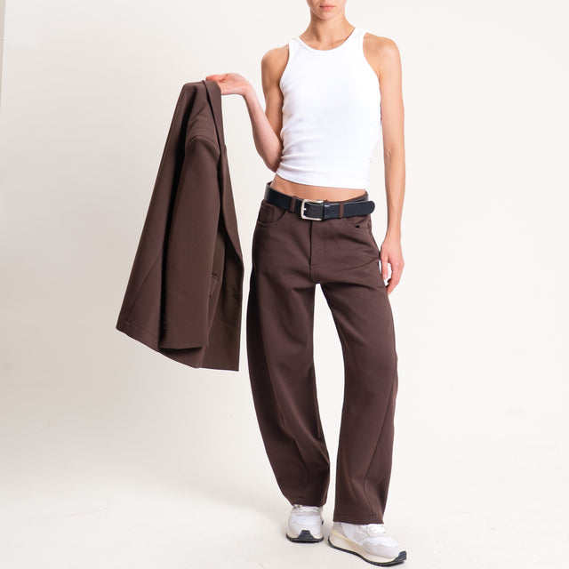 Tensione in-Pantalone baloon punto milano - moro